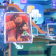 Ralph and Vanellope driving around the web.
